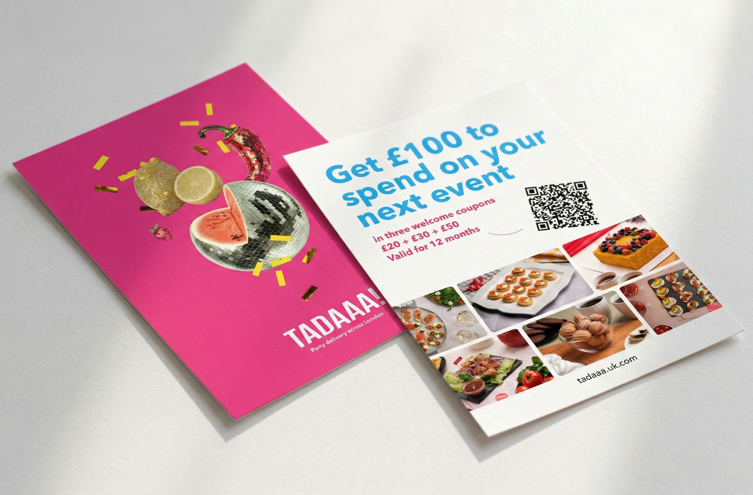 Branded leaflets with welcome coupons